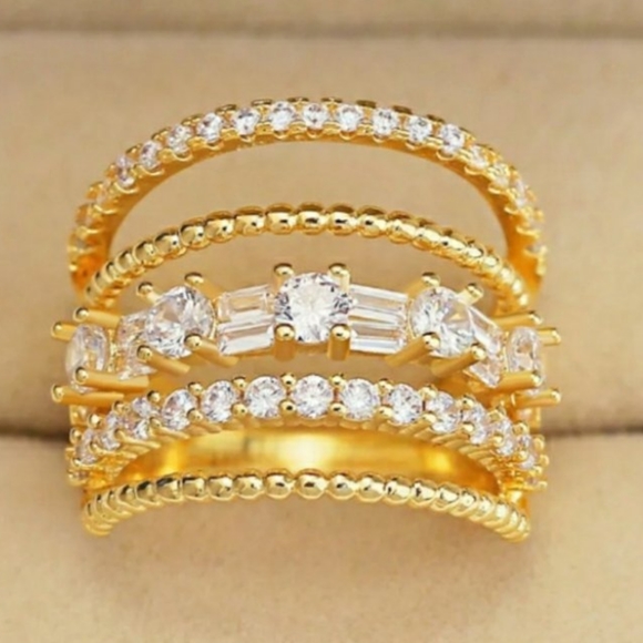 New Yellow Gold Multilayer Ring - Picture 2 of 3